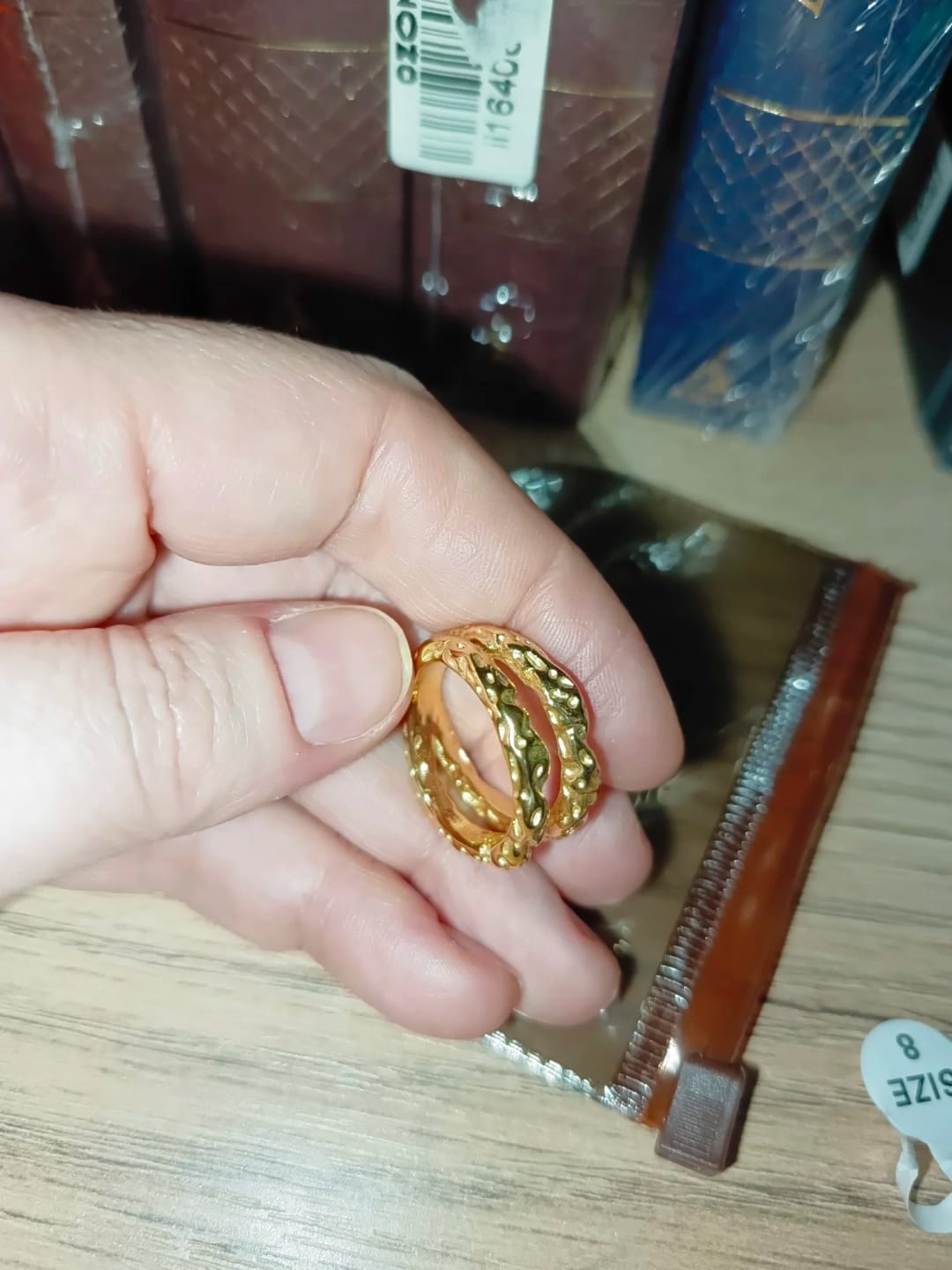 Customer photo review of Olivia's Gold Textured Ring