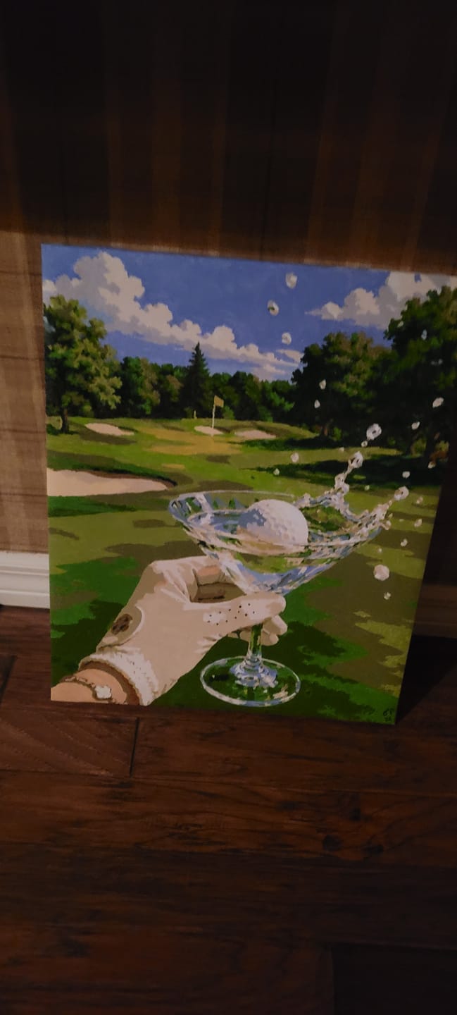Customer photo review of Golf & Martini | Paint by Number