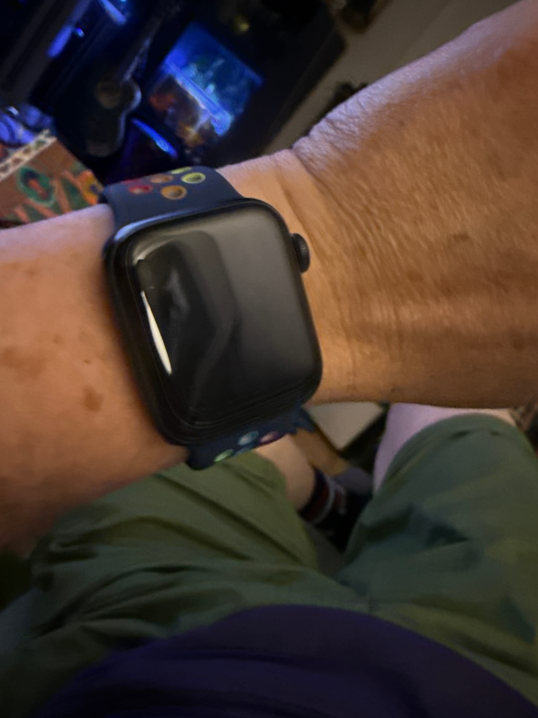 Customer photo review of Breath pride rainbow sport soft silicone Apple watch band