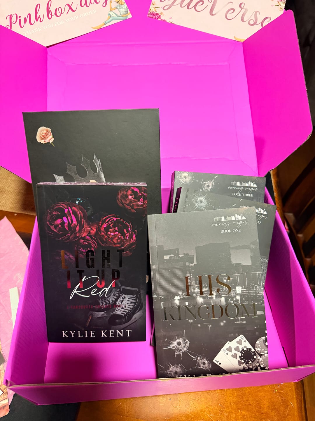Customer photo review of Owning Vegas Complete Series - set of 3 Special edition paperbacks