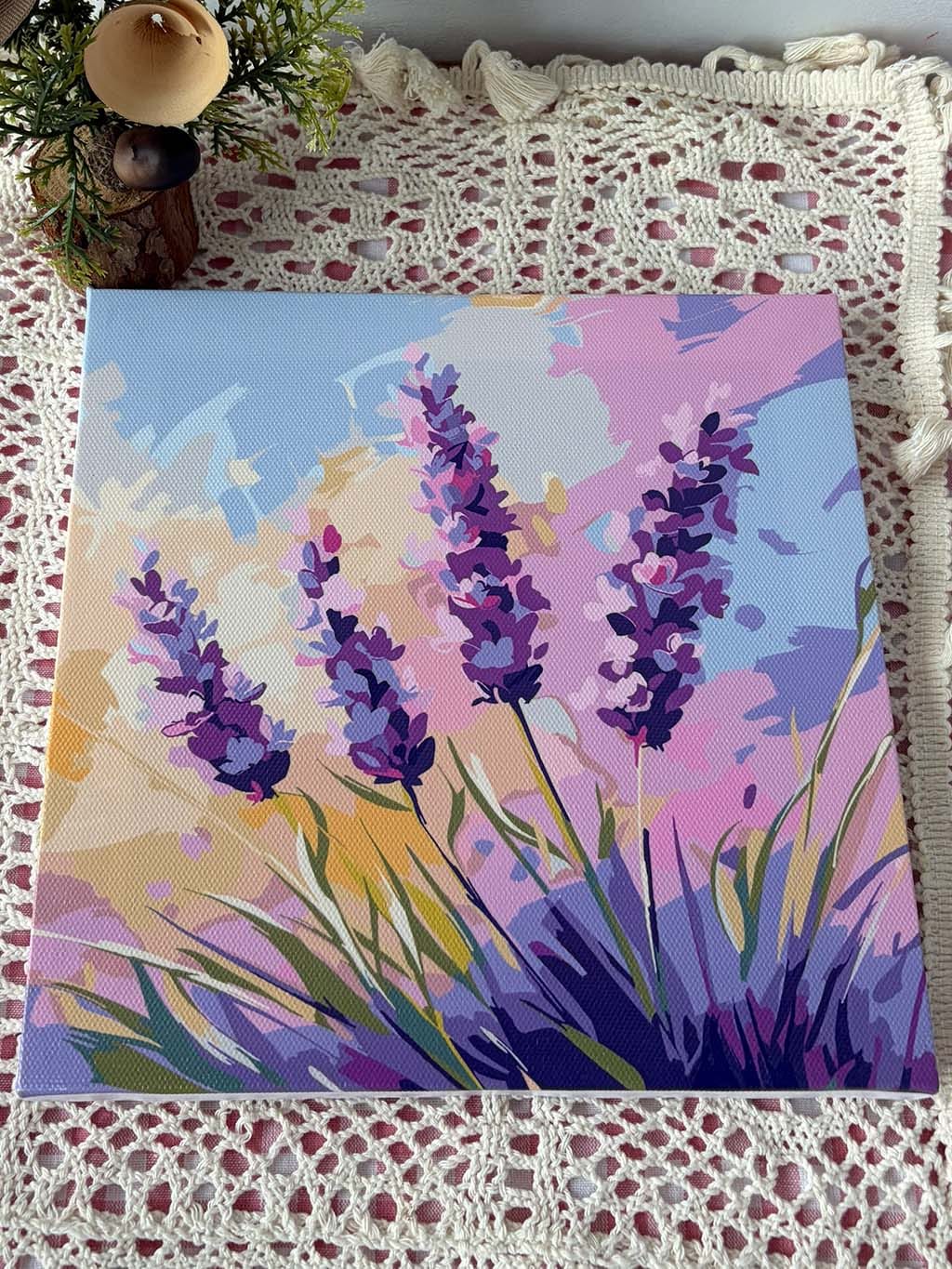 Customer photo review of Mini Peinture par Numéros 20x20cm avec cadre Lavande