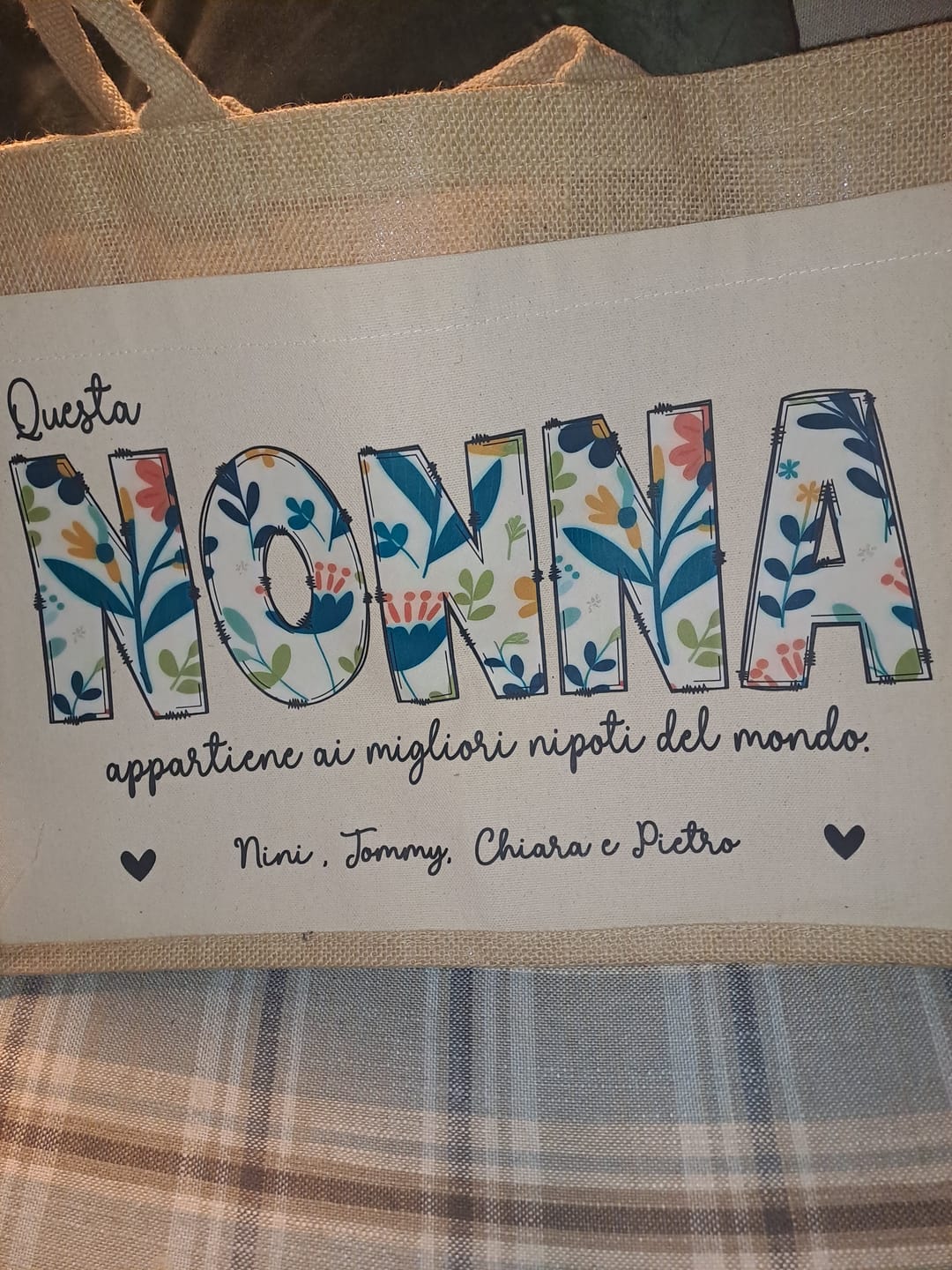 Customer photo review of Questa Mamma – Borsa personalizzata per mamma e nonna