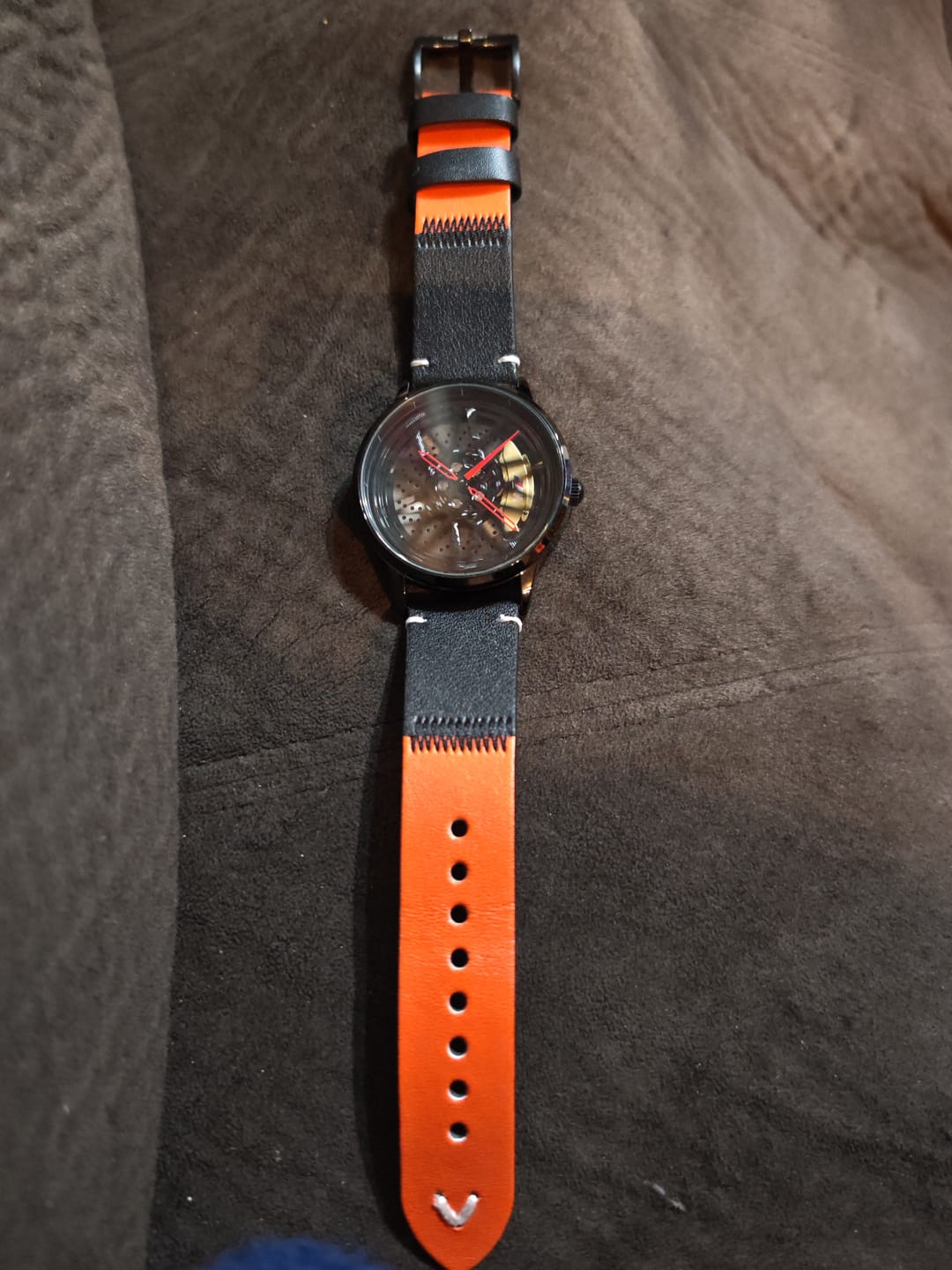 Customer photo review of Dual Color Leather Strap