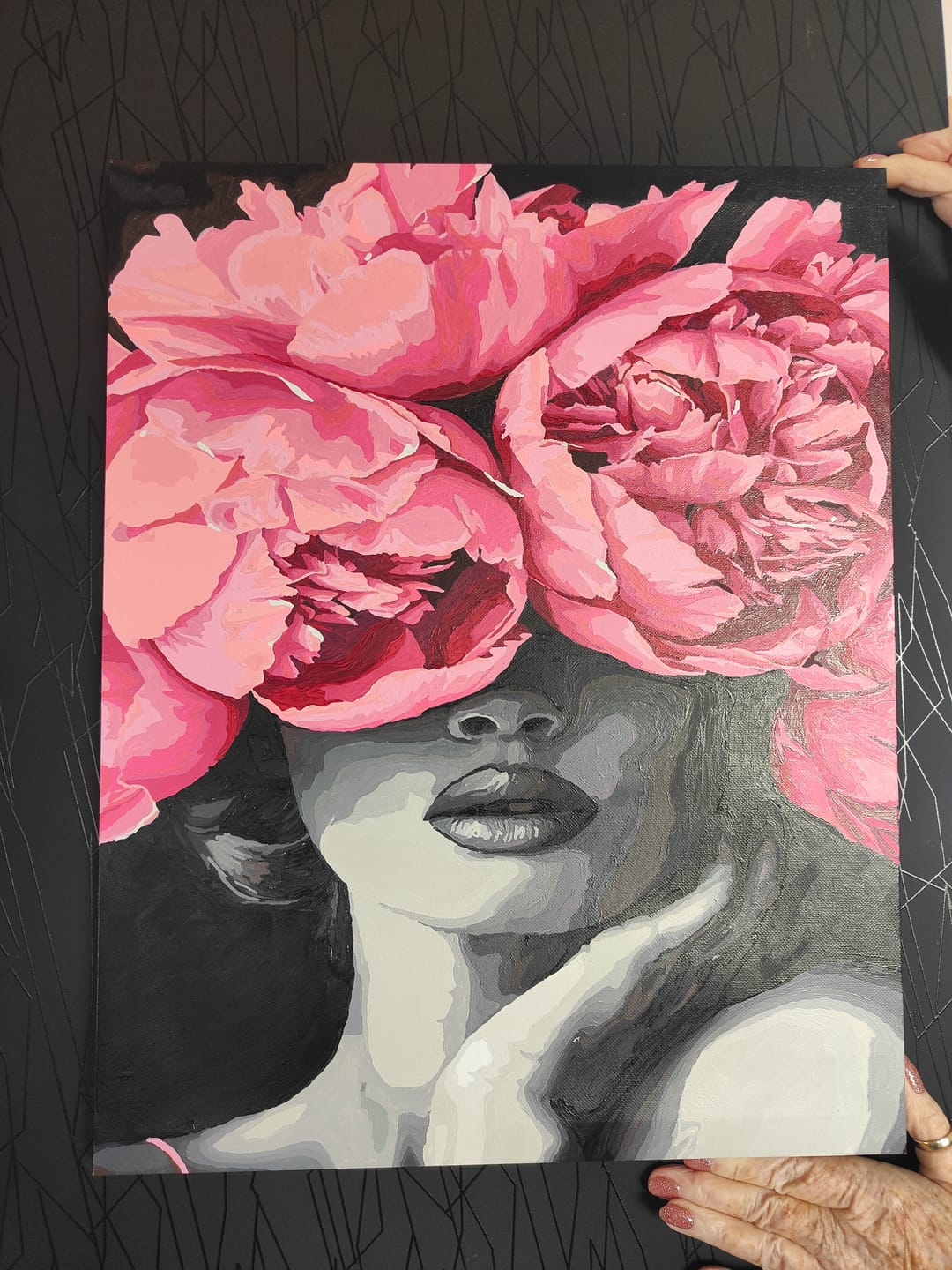 Customer photo review of Noir Woman | Paint by Numbers