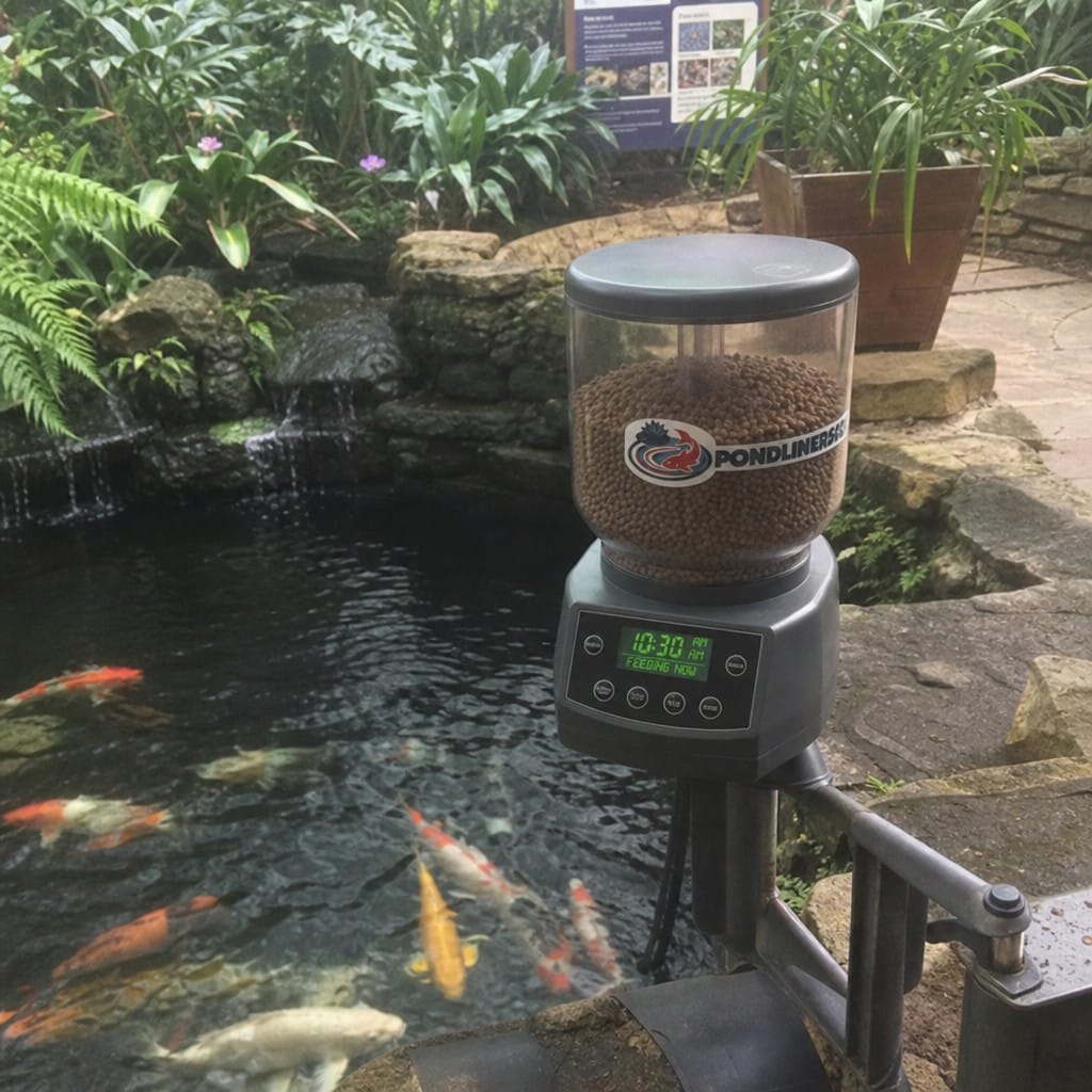 Customer photo review of Large Pond Fish Feeder UK | 4.5L Capacity | Timer Controlled | Moisture Proof | Koi Ponds
