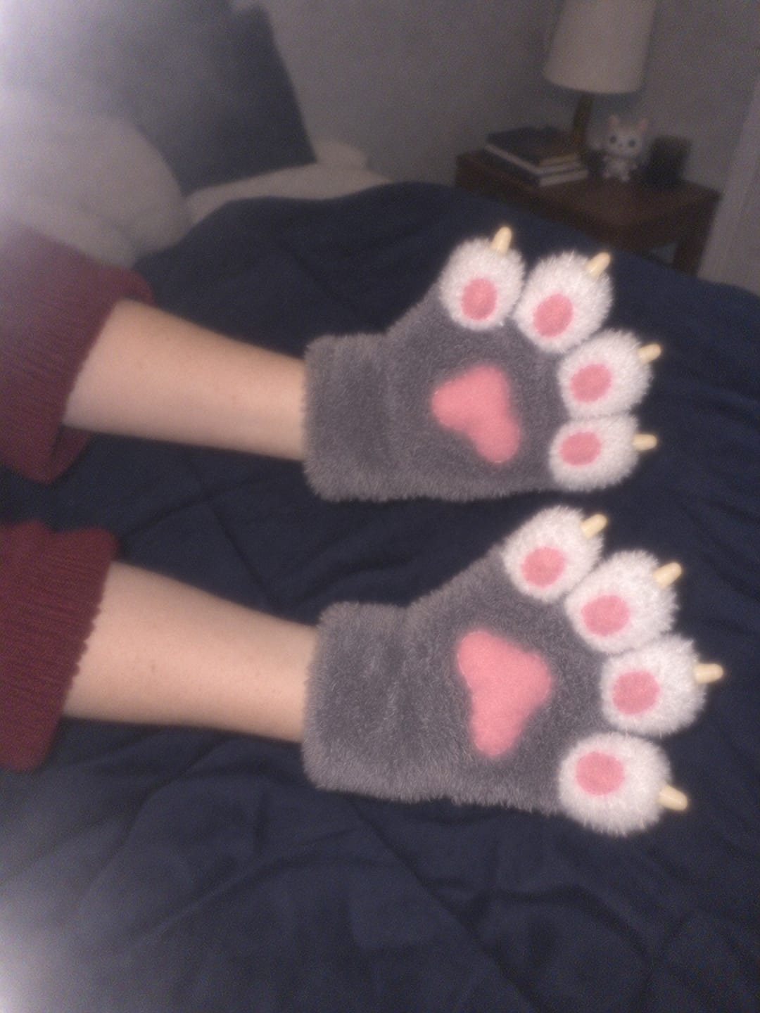 Customer photo review of Cozy Cat Paw Gloves