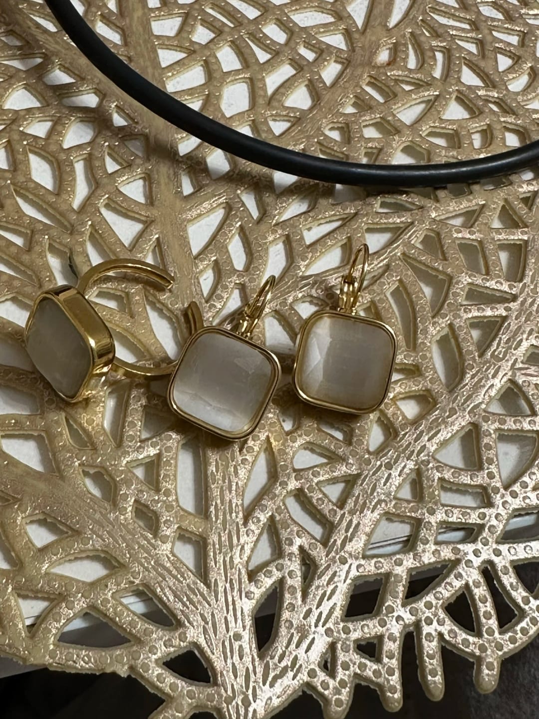 Customer photo review of Opalique Square Gold Ring