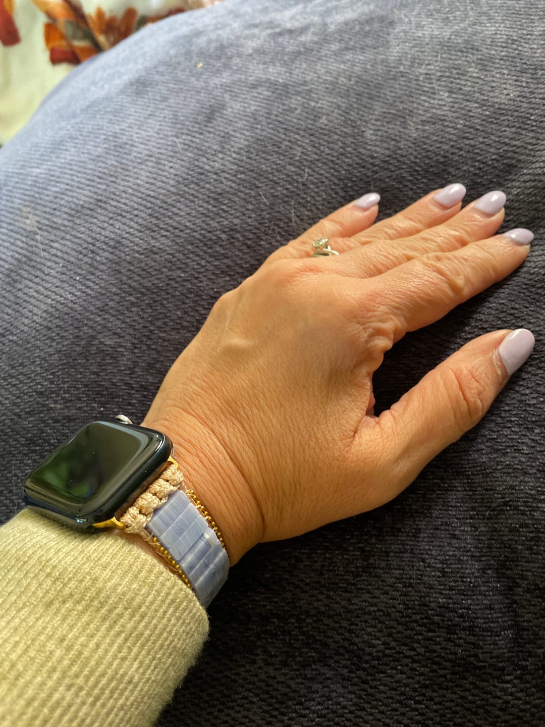 Customer photo review of Plum Agate Apple Watch Strap