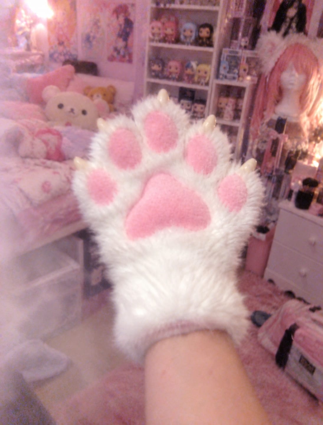 Customer photo review of Cozy Cat Paw Gloves
