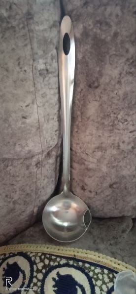 Customer photo review of Stainless Steel Oil & Fat Separator Ladle – Grease Filter Spoon with Bottom Spout for Healthy Soups, Broths & Gravies