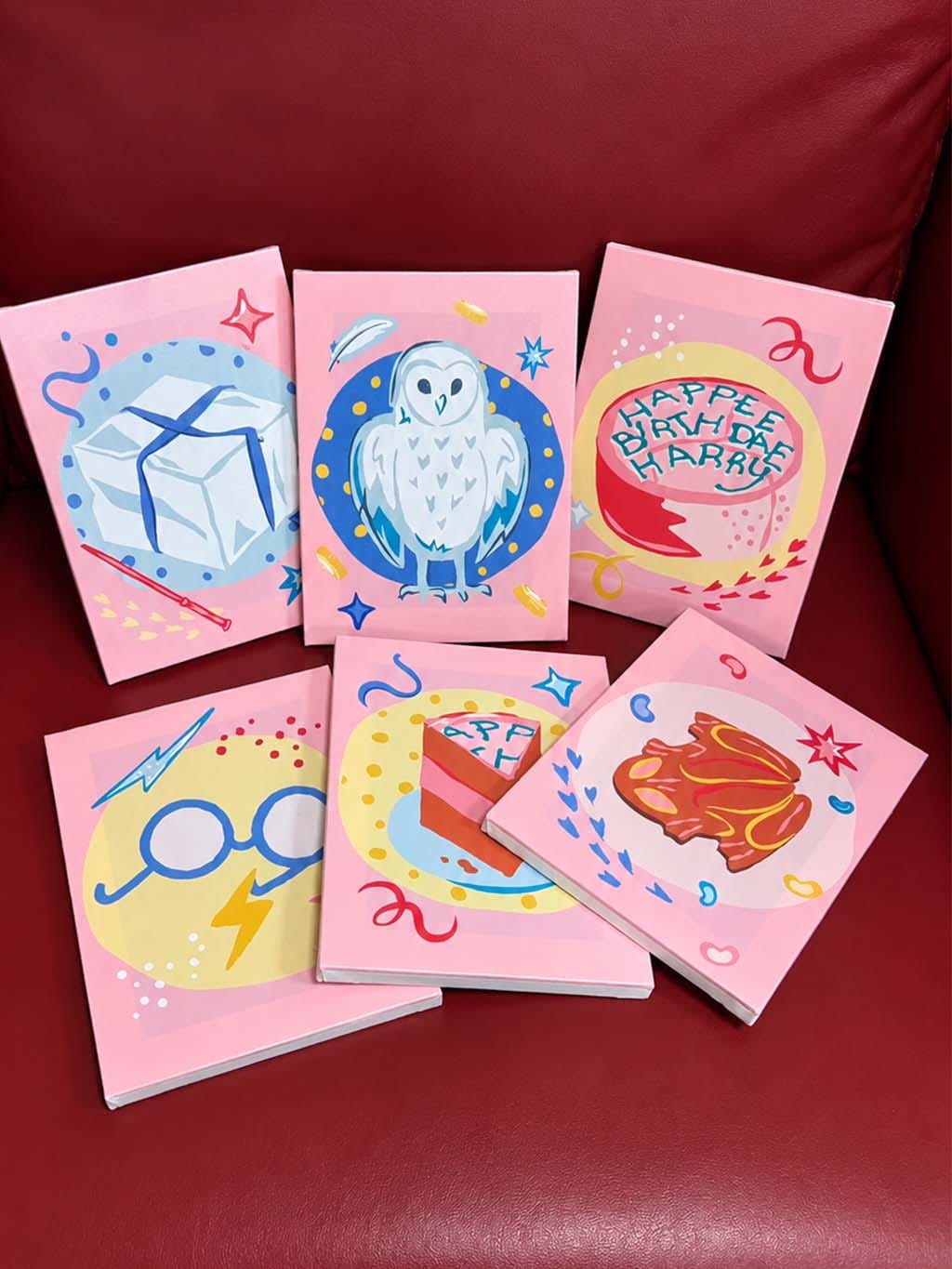 Customer photo review of Mini Peinture par numéros 15x20cm (6 pièces) - Joyeux anniversaire, Harry Potter !
