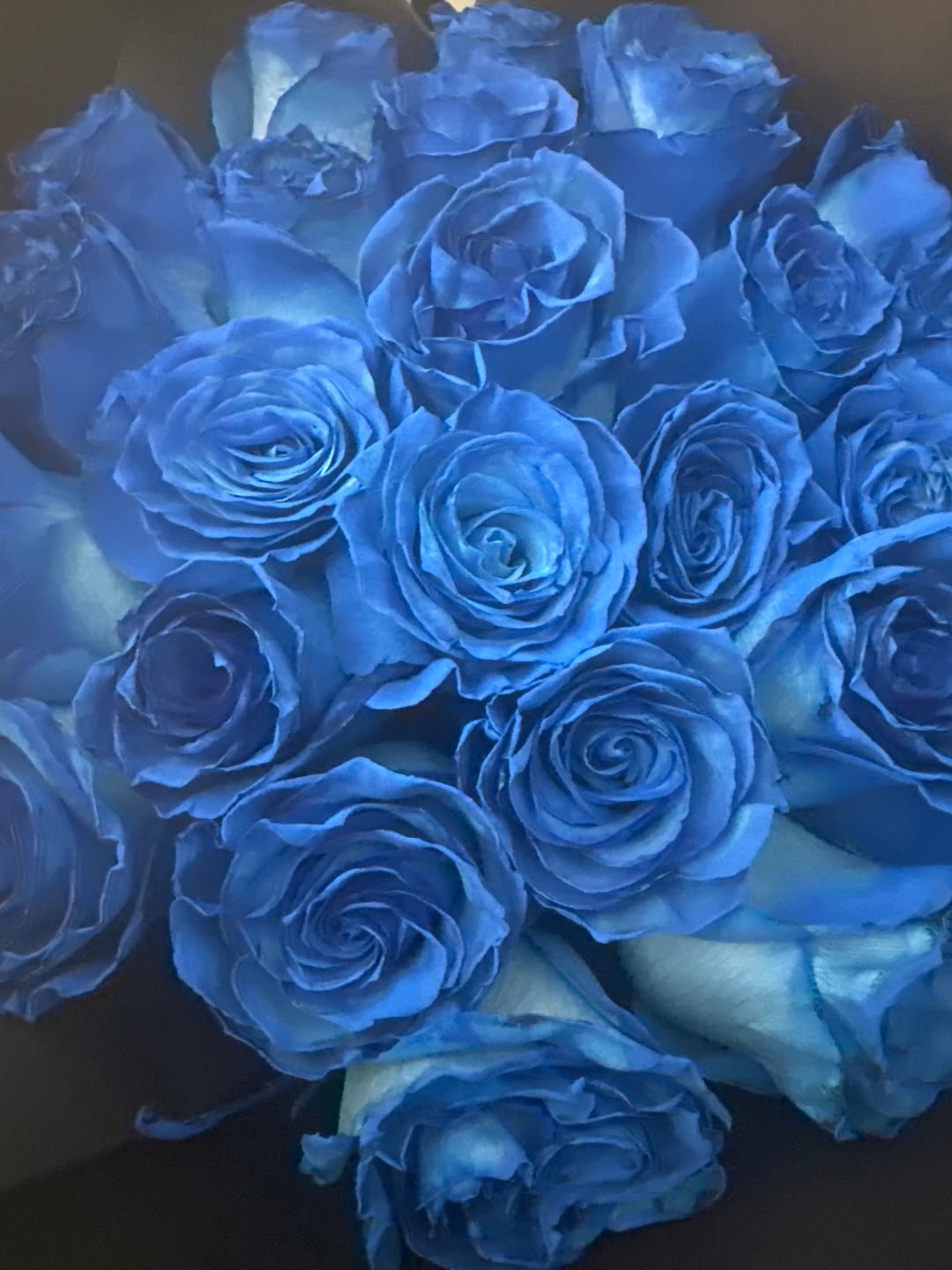 Customer photo review of Blue Rose Bouquet