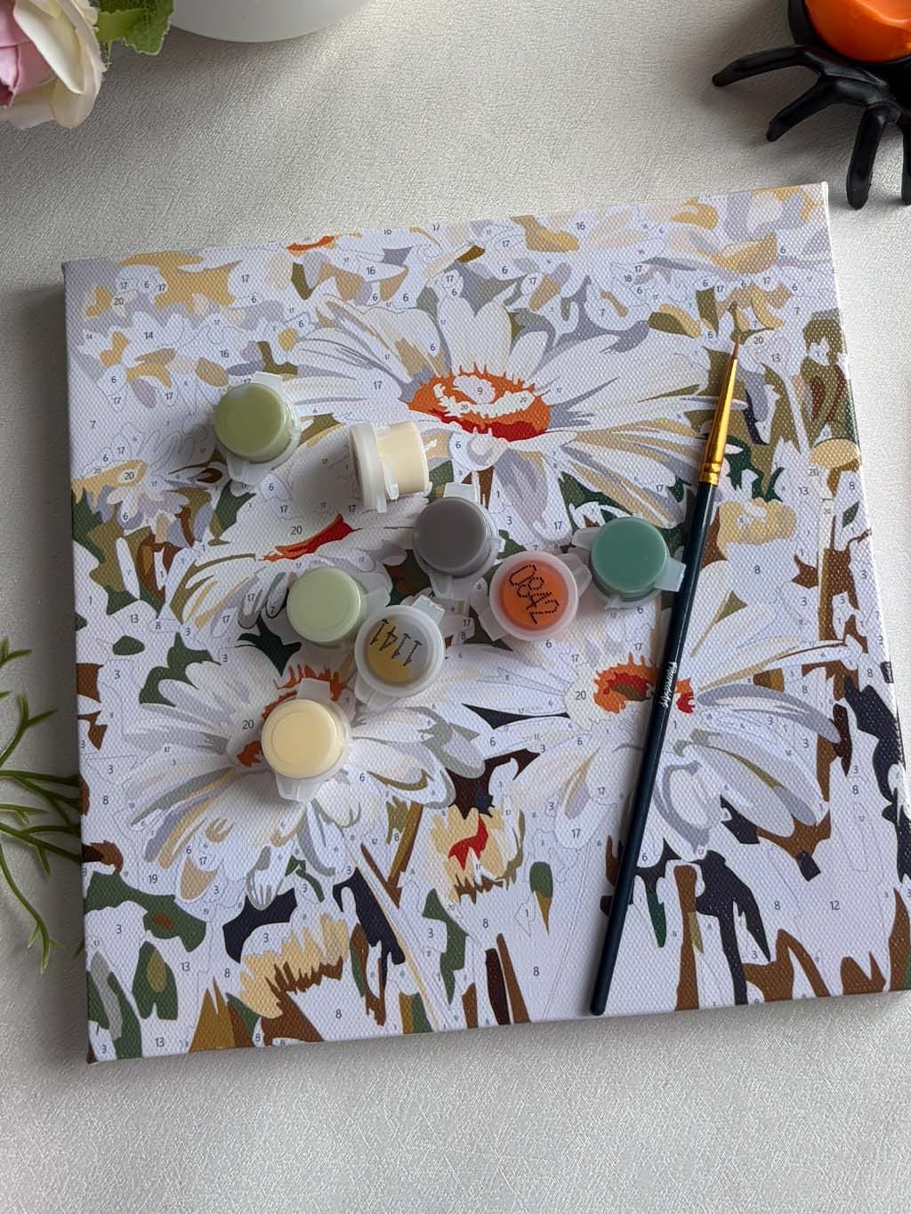 Customer photo review of Mini Peinture par Numéros 20x20cm avec cadre Marguerites
