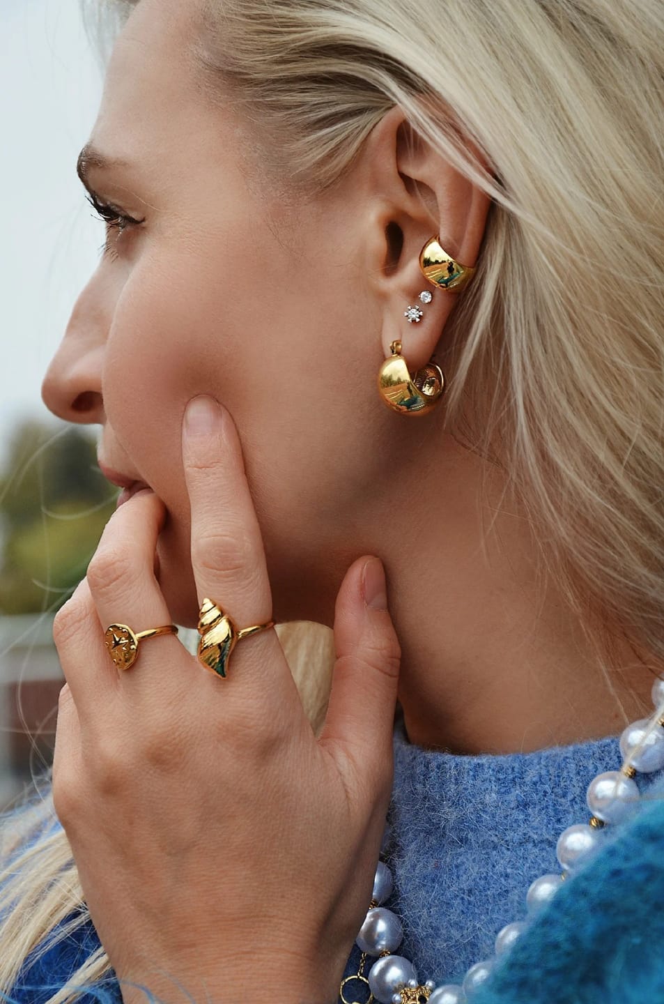 Customer photo review of Urban Sparkle Minimalist Hoops