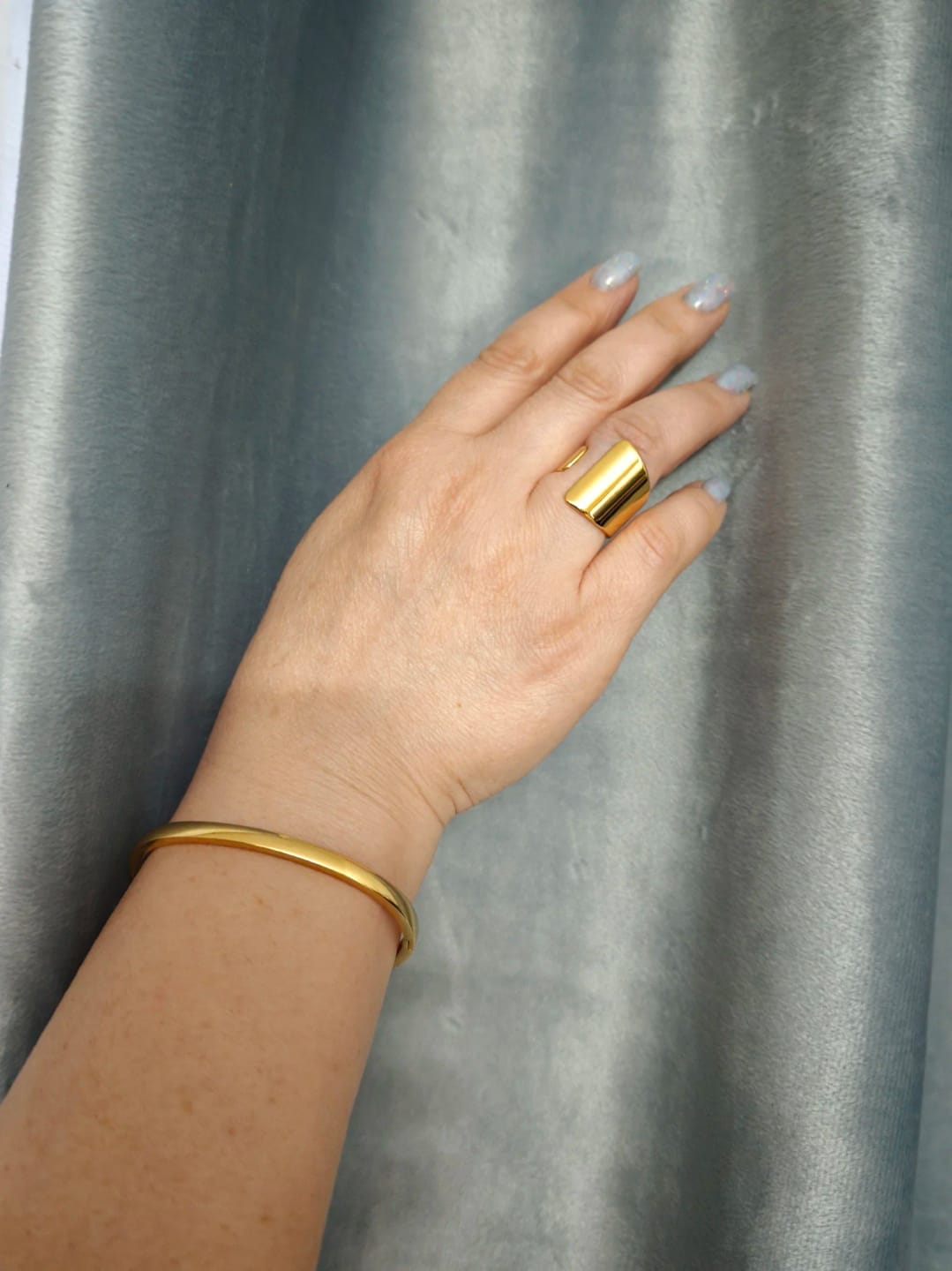 Customer photo review of Golden Smooth Bangle