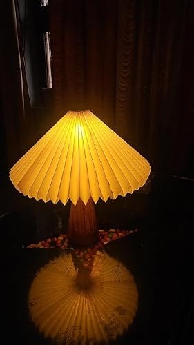 Customer photo review of Japanese Wooden Pleated Table Lamp