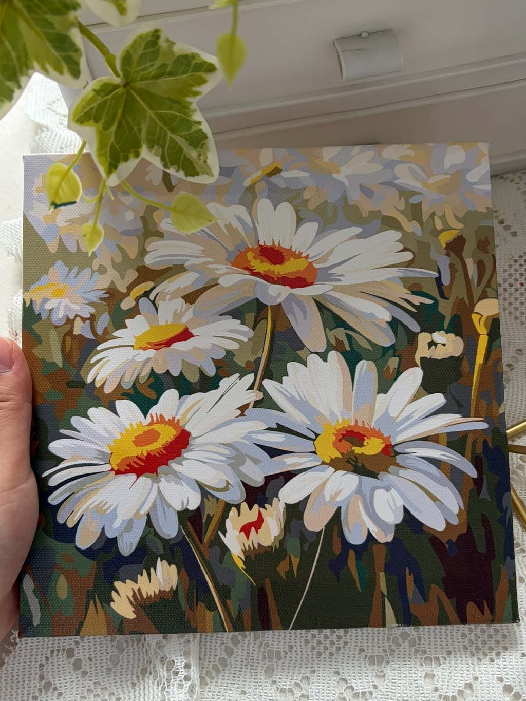 Customer photo review of Mini Peinture par Numéros 20x20cm avec cadre Marguerites