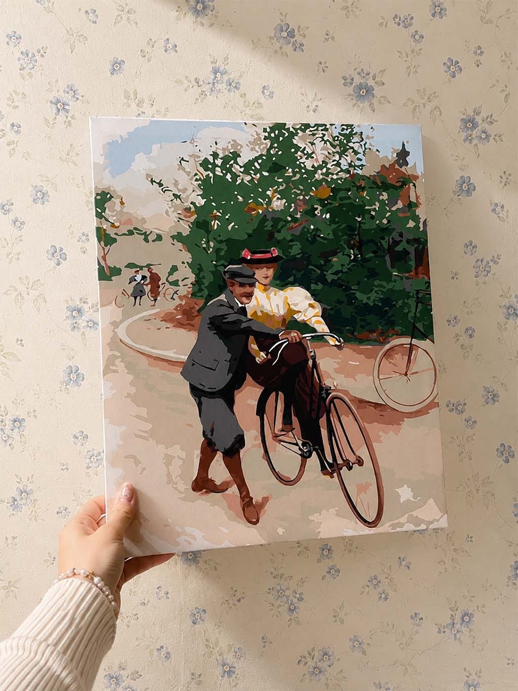 Customer photo review of Leçon de bicyclette romantique - peinture vintage