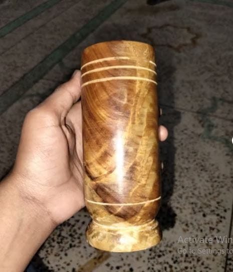 Customer photo review of Authentic Wooden Glass (100 ml) – Pure Ayurvedic Herbal Tumbler for Overnight Water Infusion & Daily Wellness Routine