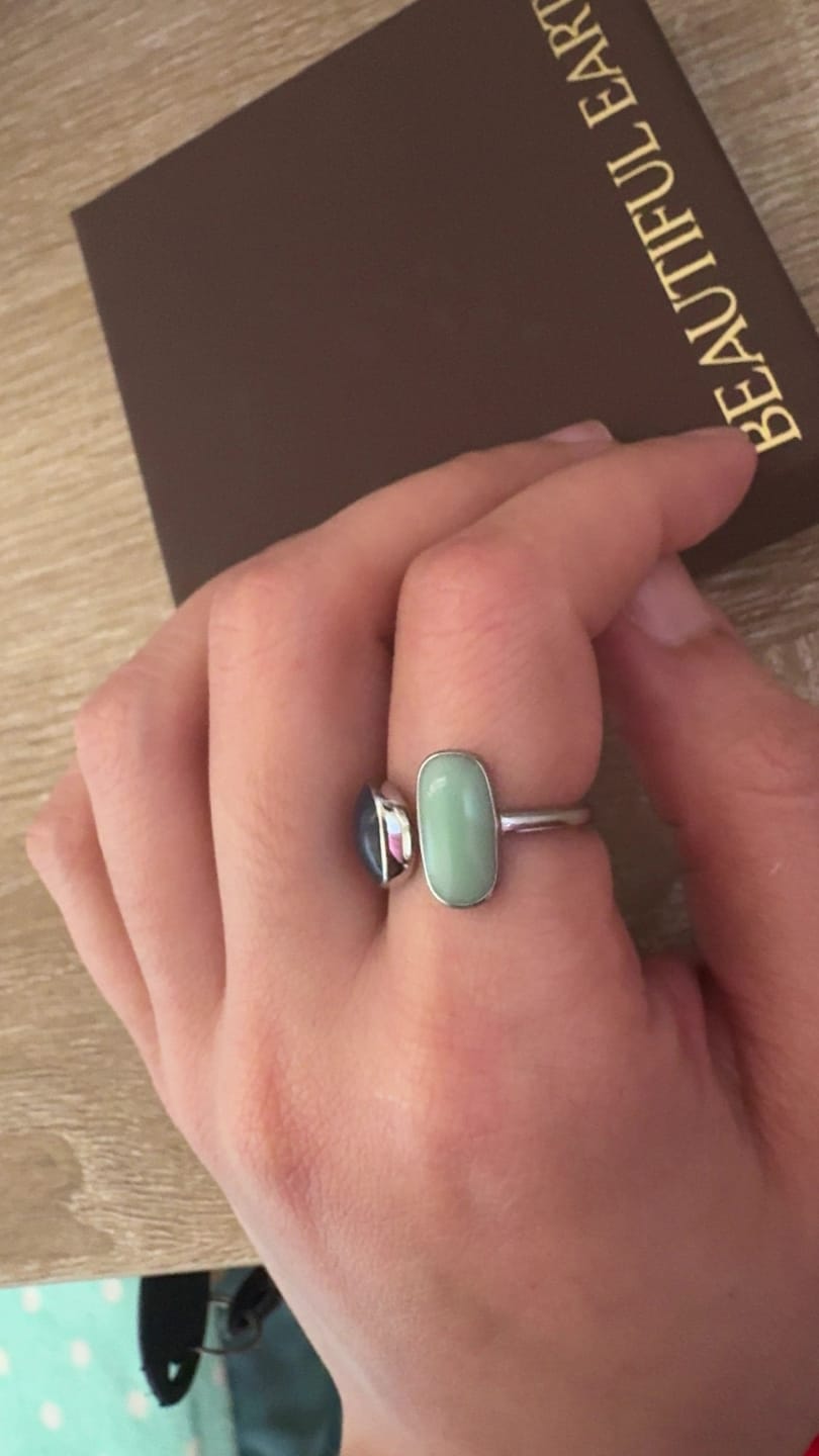 Customer photo review of Aquamarine Wrap Silver Ring