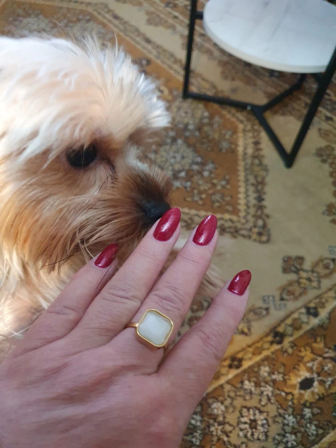 Customer photo review of Opalique Square Gold Ring