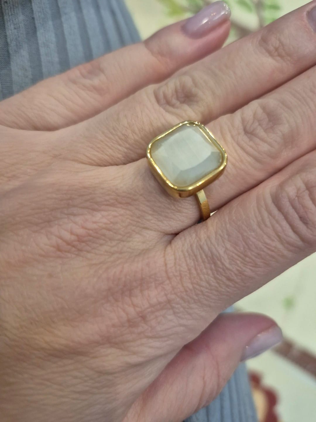 Customer photo review of Opalique Square Gold Ring