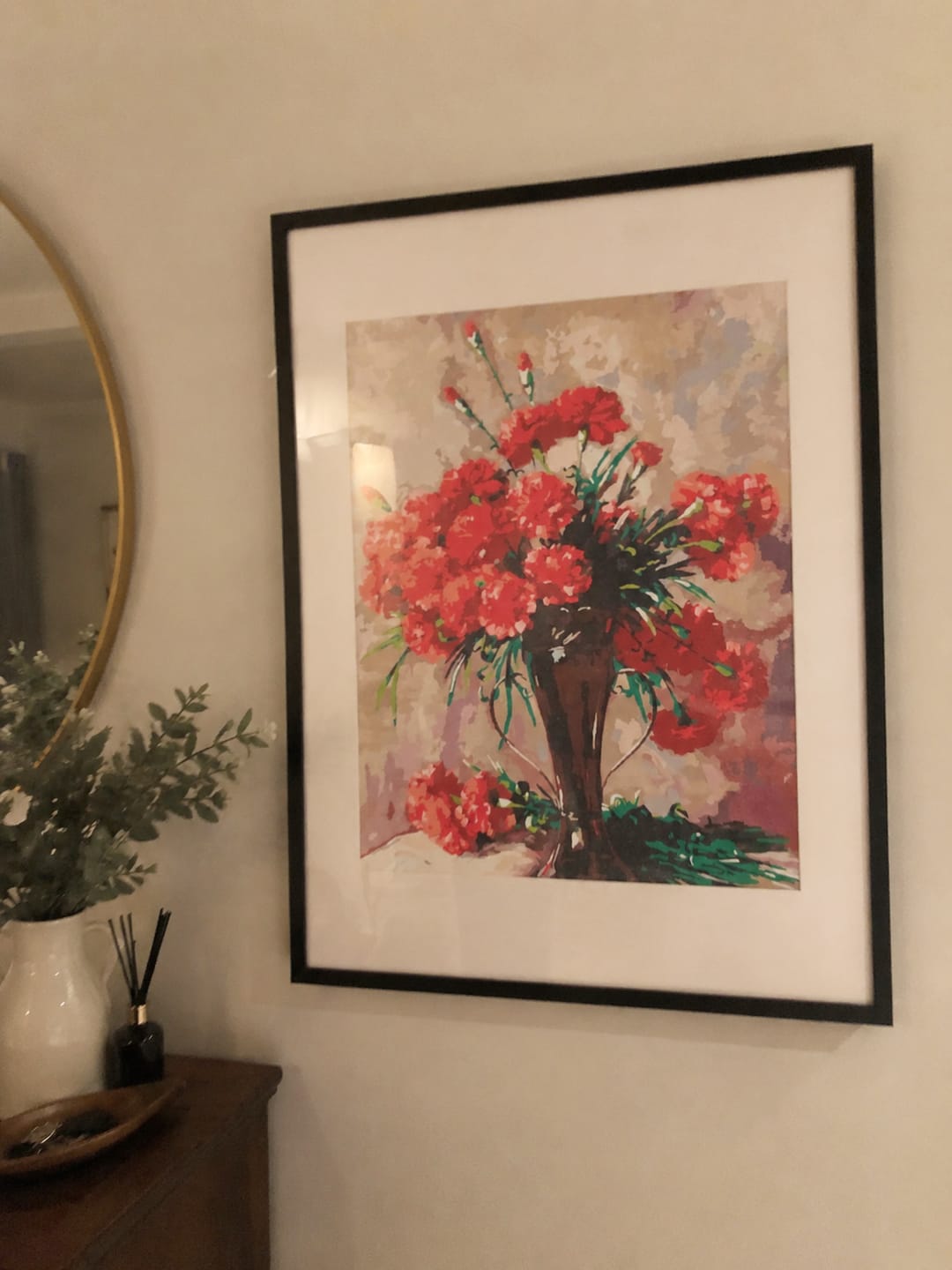 Customer photo review of Carnations in a silver vase - Abbott Fuller Graves