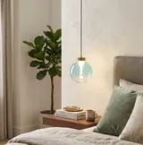 Customer photo review of Glass Globe Pendant Light