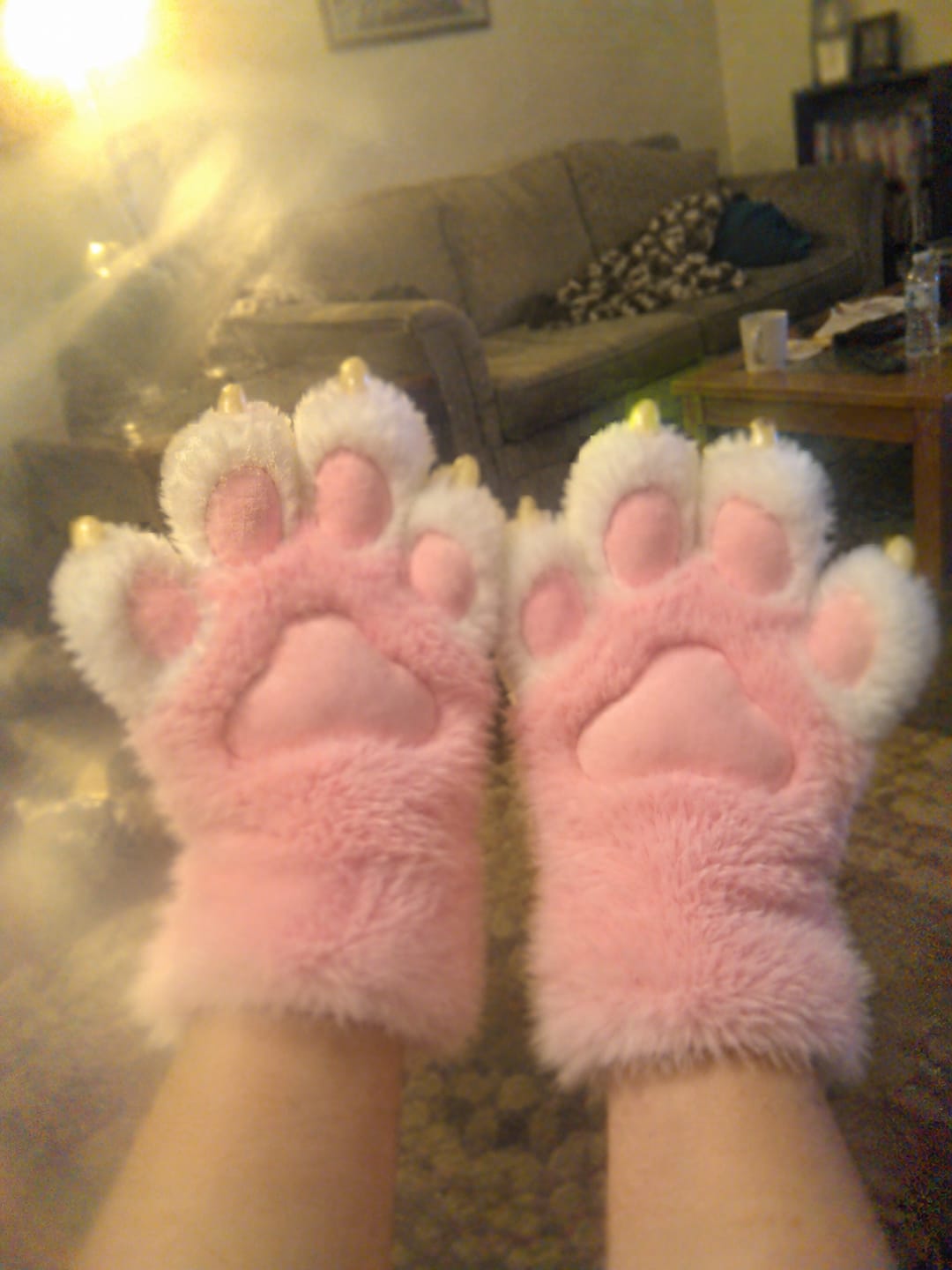 Customer photo review of Cozy Cat Paw Gloves