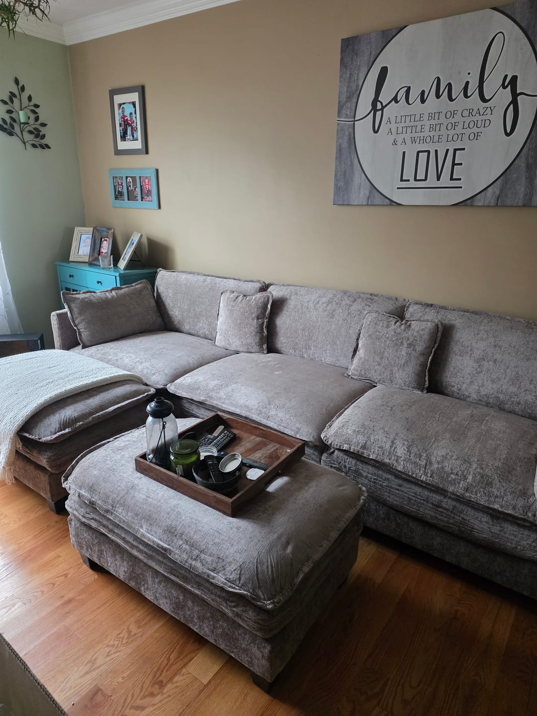 Customer photo review of 149.2 Inch Cloudy Luxury Thickened Cushion Modular Sofa