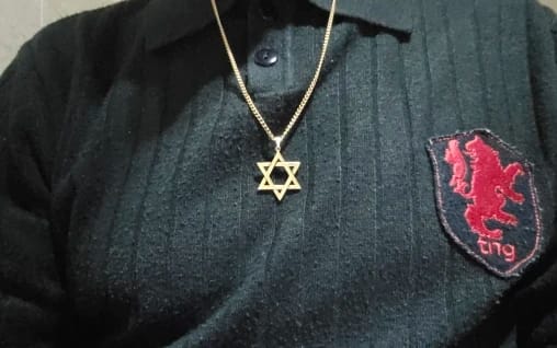 Customer photo review of Magen — Solid Stainless Steel Star of David Necklace