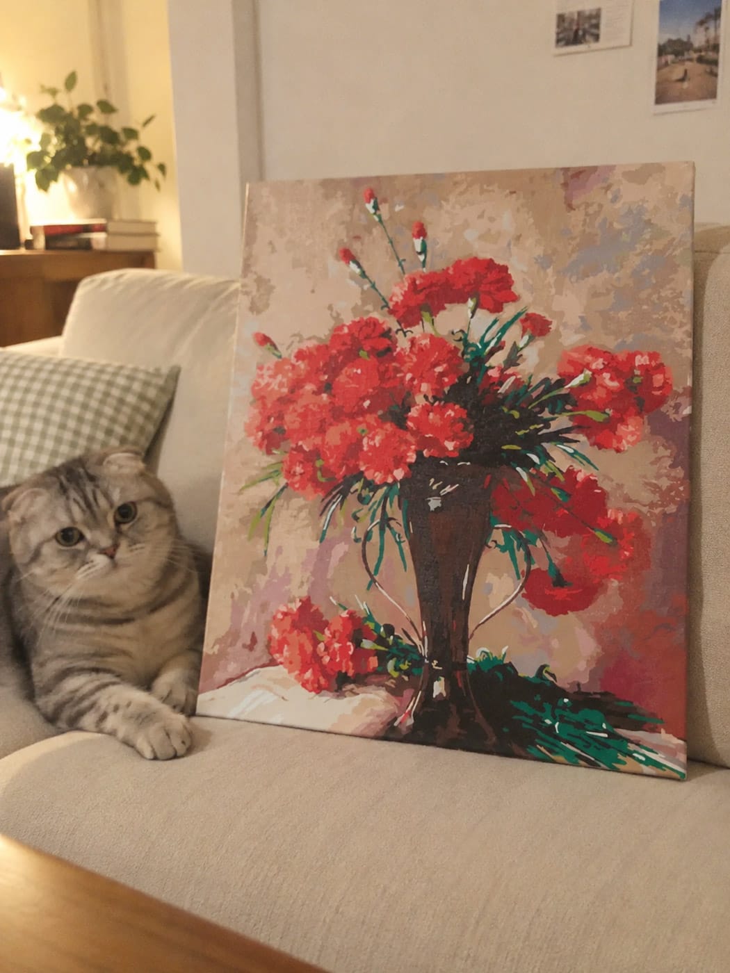 Customer photo review of Carnations in a silver vase - Abbott Fuller Graves