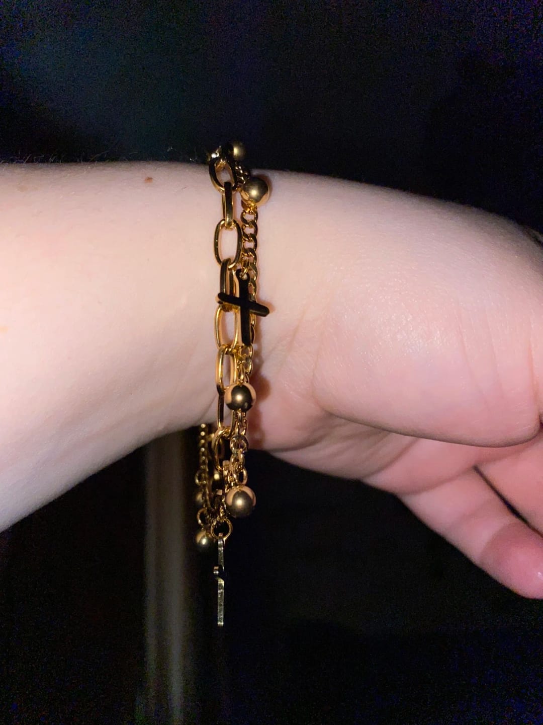 Customer photo review of Divine Harmony Cross Bracelet
