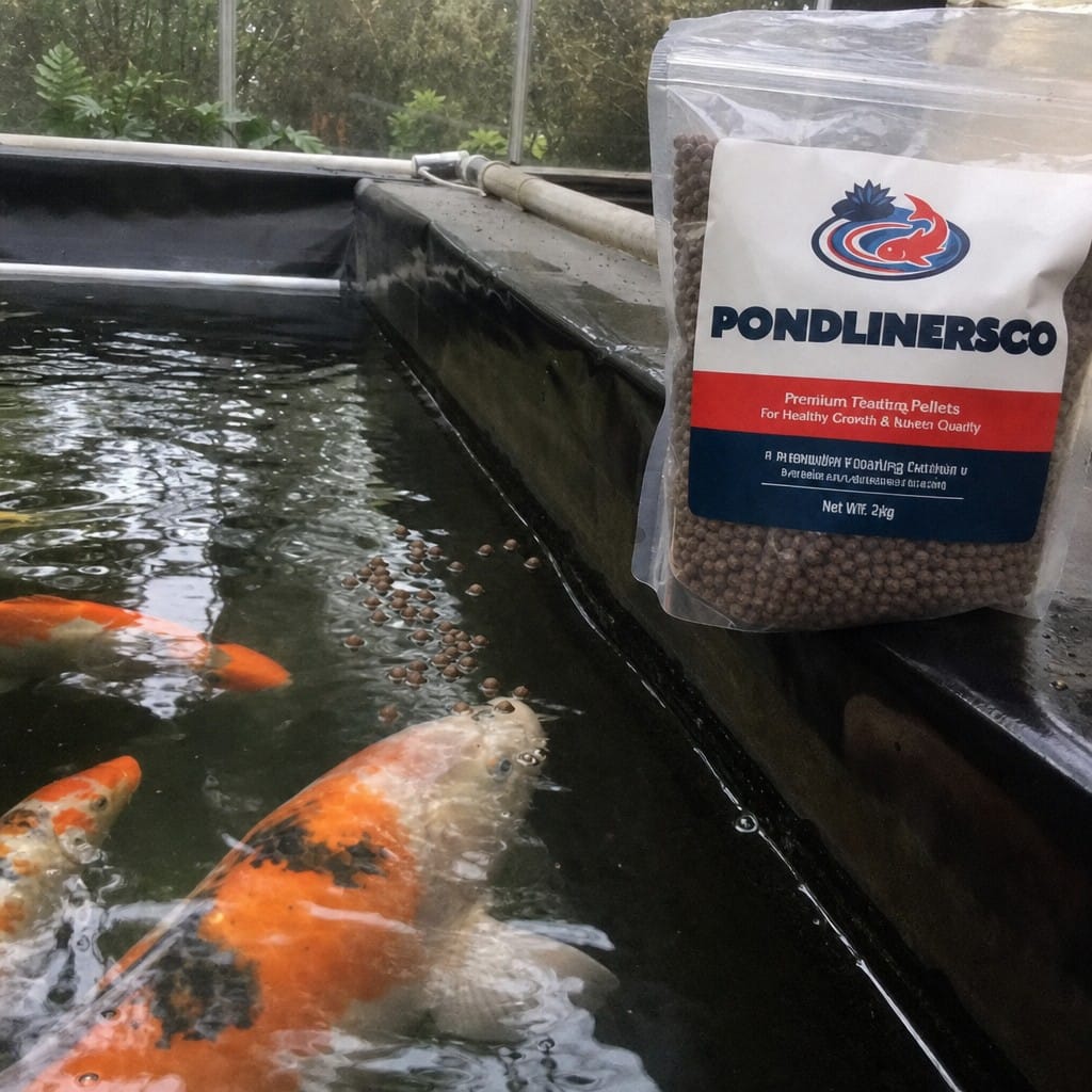 Customer photo review of Winter Koi Pond Food UK | Wheatgerm Floating Pellets | Easy to Digest | Cold Water Formula