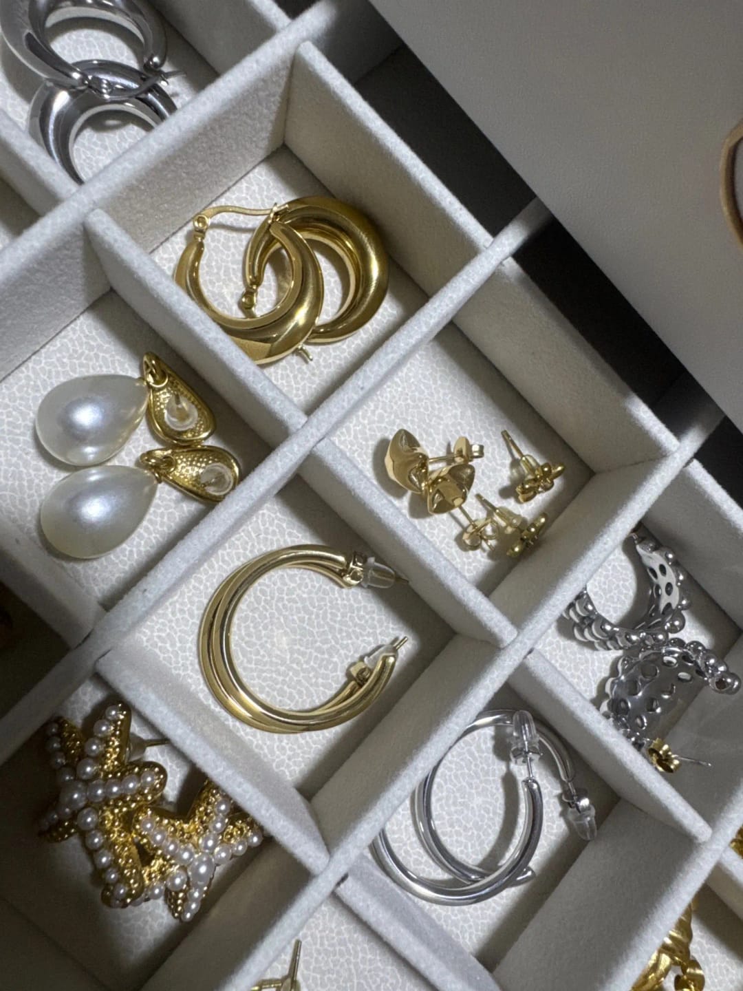 Customer photo review of Modern Edge Golden Hoops