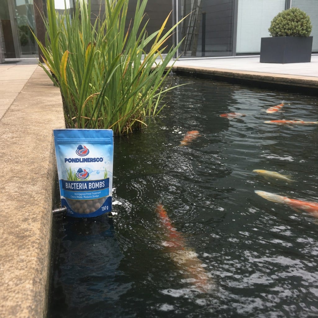 Customer photo review of Pond Bacteria Bomb & Sludge Bomb Duo UK | Crystal Clear Water | Natural Treatment | Koi Safe