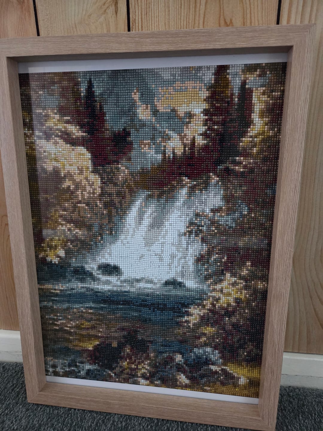 Customer photo review of Full Drill - 5D DIY Diamond Painting Kits Autumn Mountain Waterfall