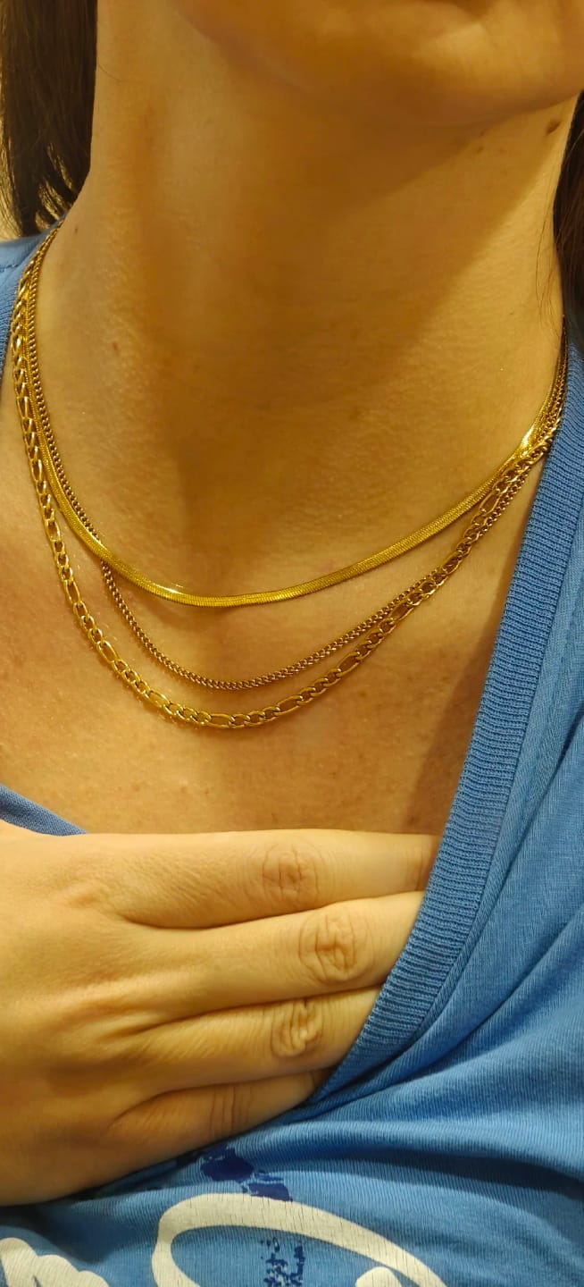 Customer photo review of Golden Harmony Layered Necklace