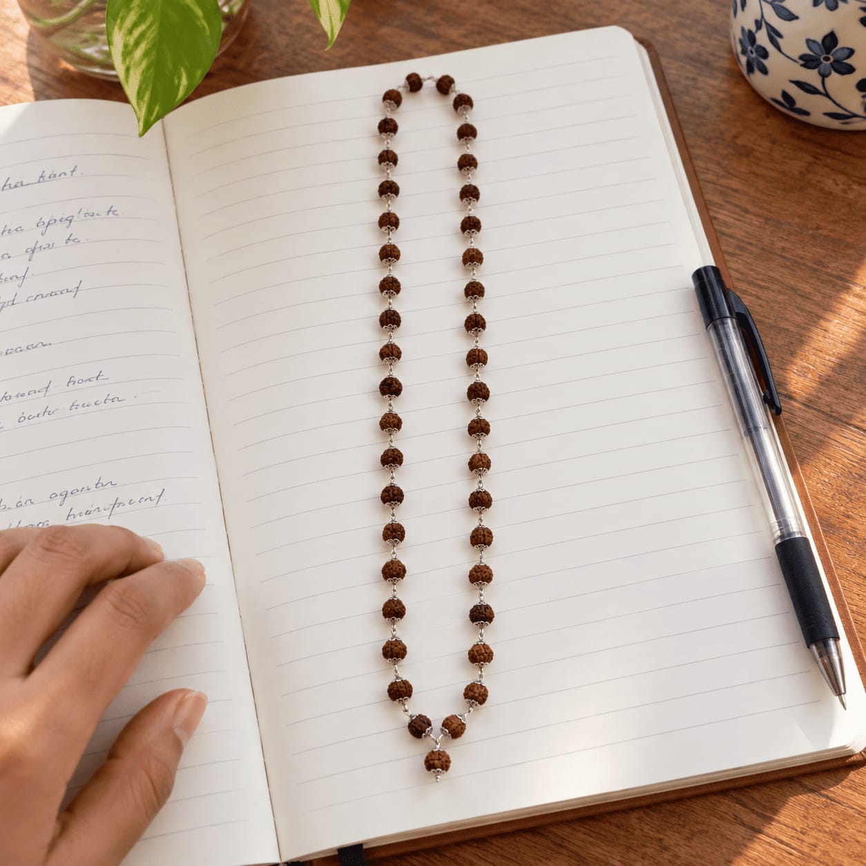 Customer photo review of Rudraksha Silver Mala