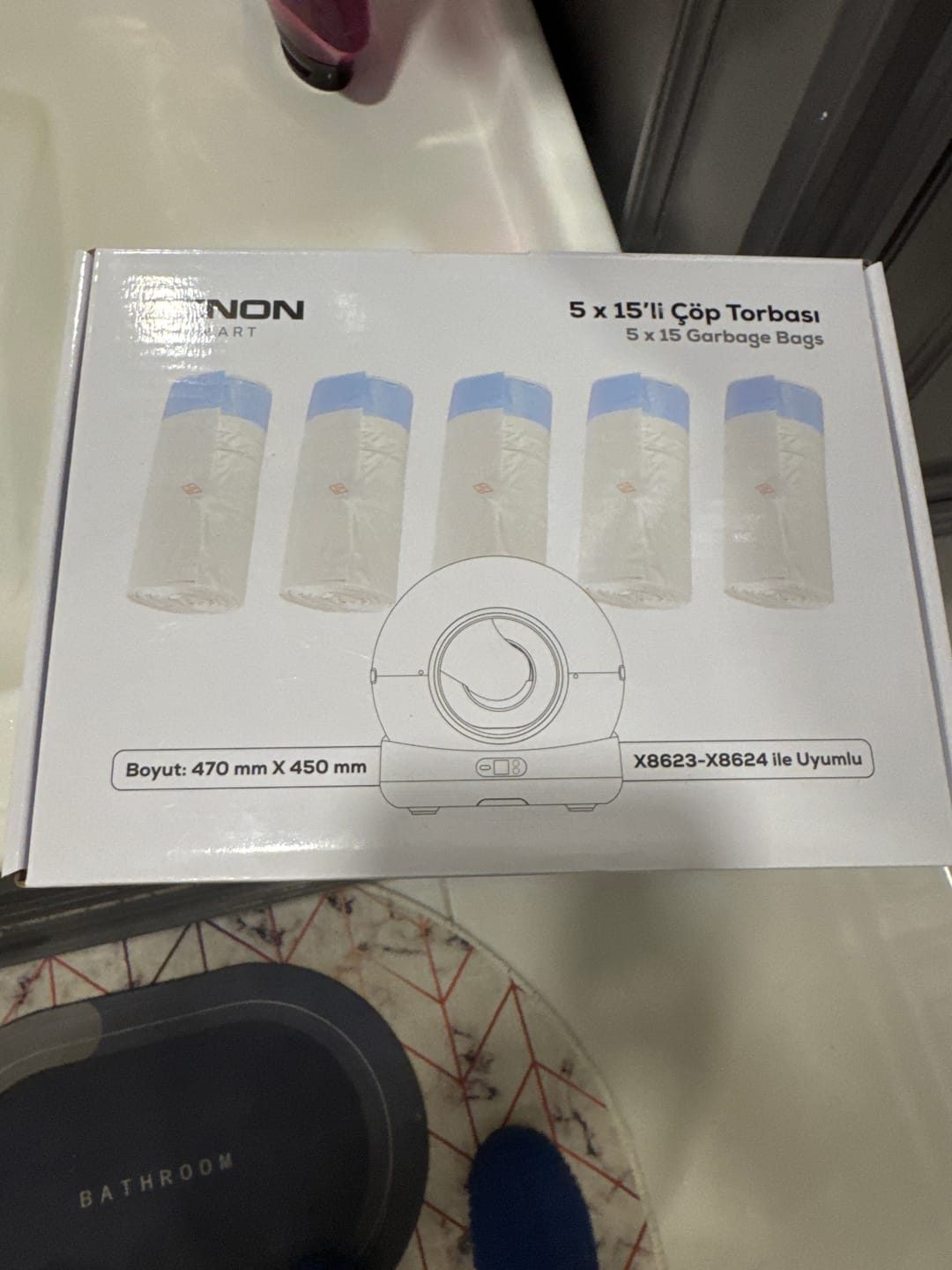 Customer photo review of Otomatik Kedi Tuvaleti Çöp Poşeti | 75 Adet, X8623, X8624 ve X8620 Uyumlu Yedek Atık Poşeti (X8779)