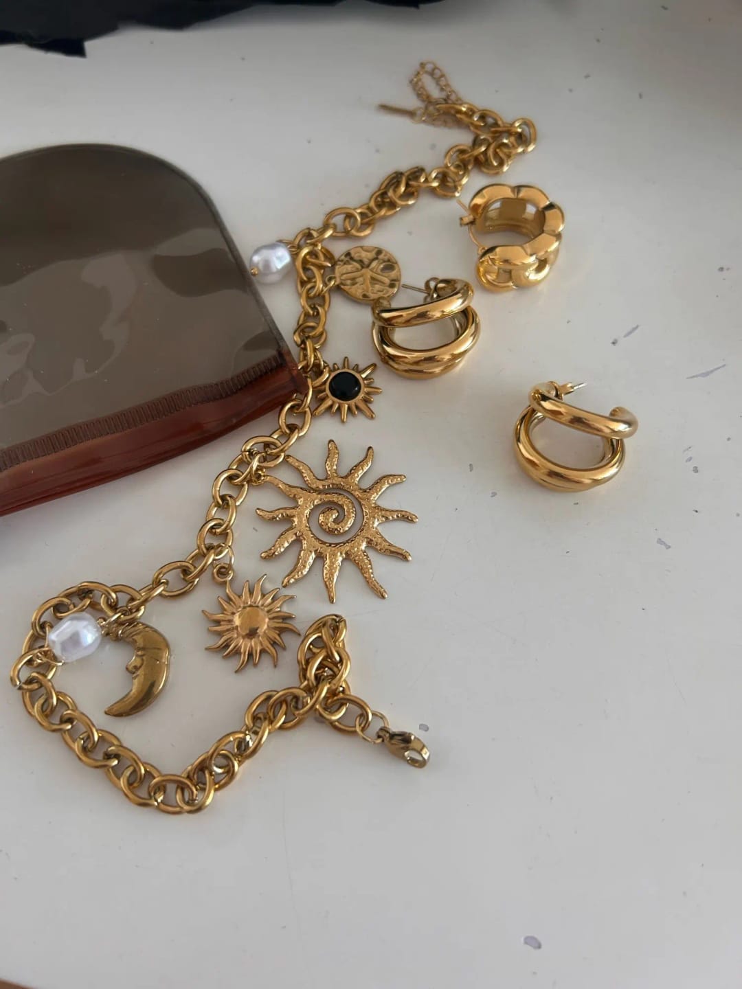 Customer photo review of Chunky Chain Hoops