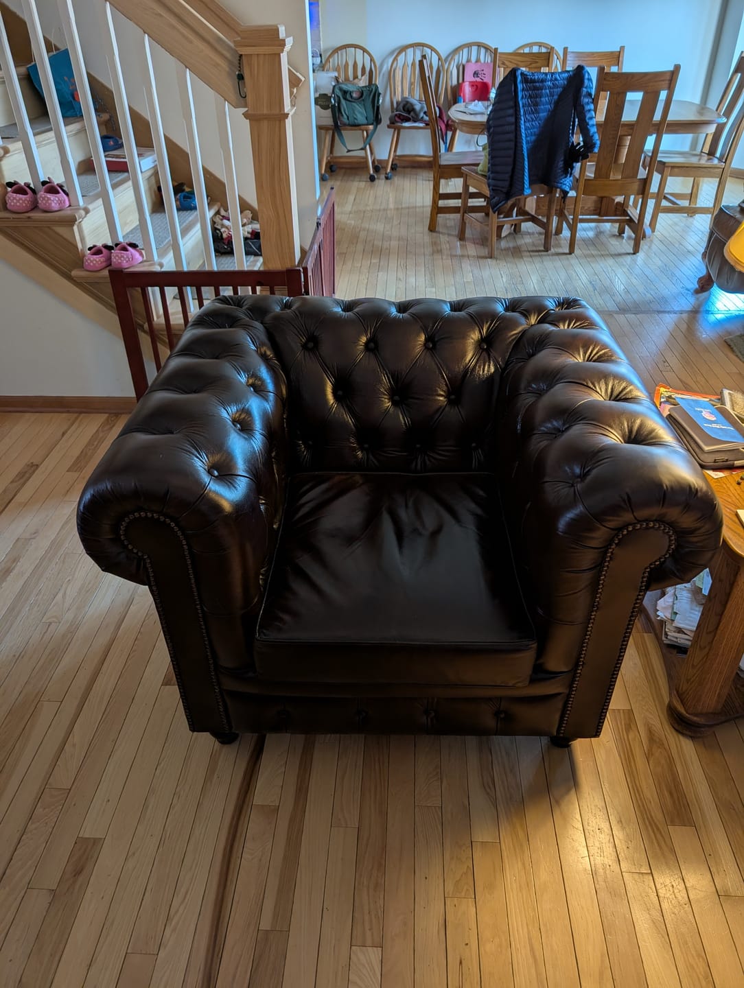 Customer photo review of Remington Chesterfield Leather Sofa
