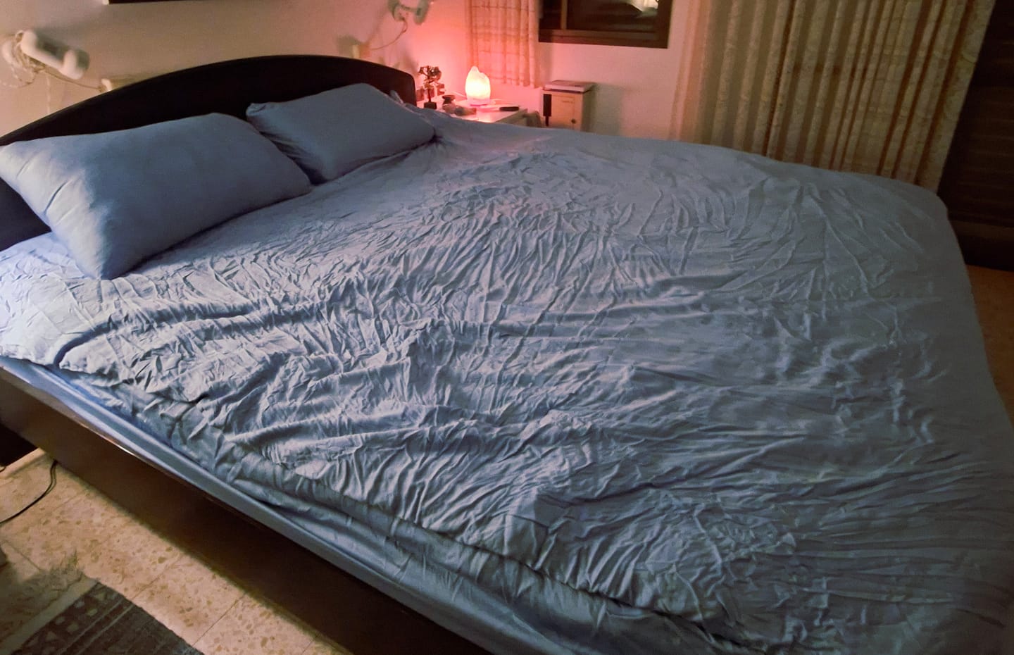 Customer photo review of זוג ציפיות פרימיום במבוק 300 - Serenity BLUE