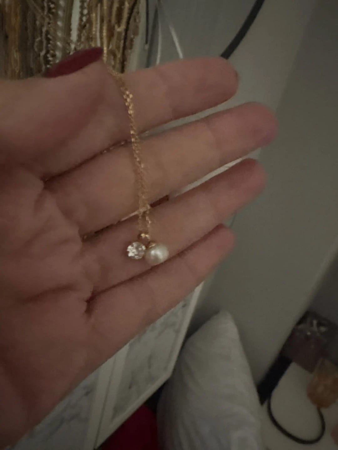 Customer photo review of Ethereal Pearl Pendant