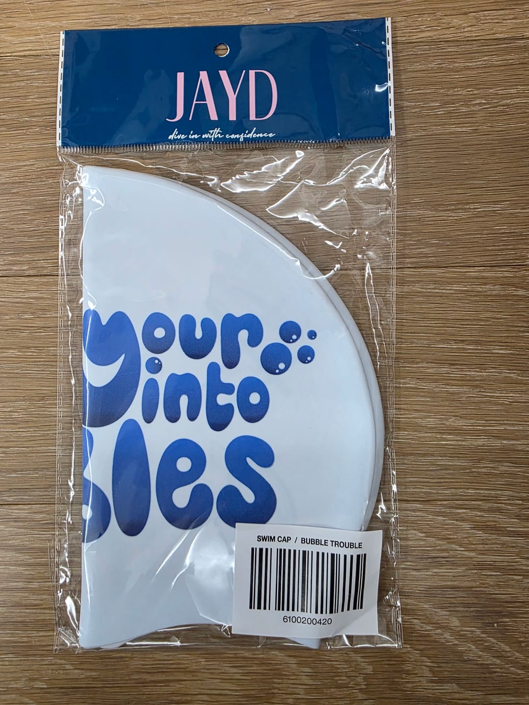 Customer photo review of JAYD Swim Cap - Bubble Trouble