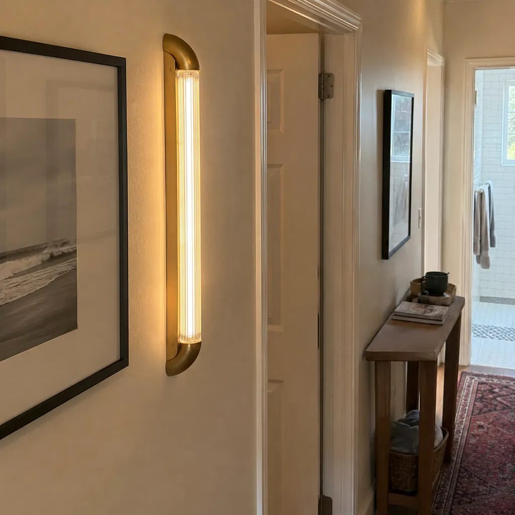 Customer photo review of Fluted Glass Tube LED Wall Light