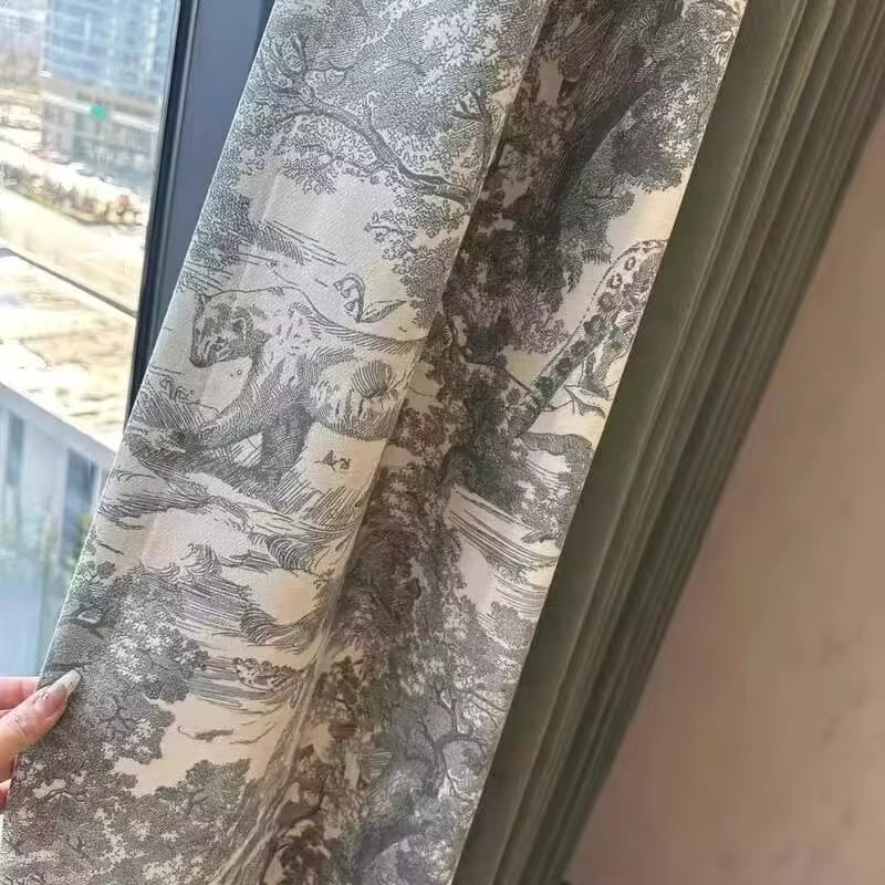 Customer photo review of Cortina Chenille Blackout Estampada Bicolor com Isolamento Térmico Verde Sob Medida - Sylvana