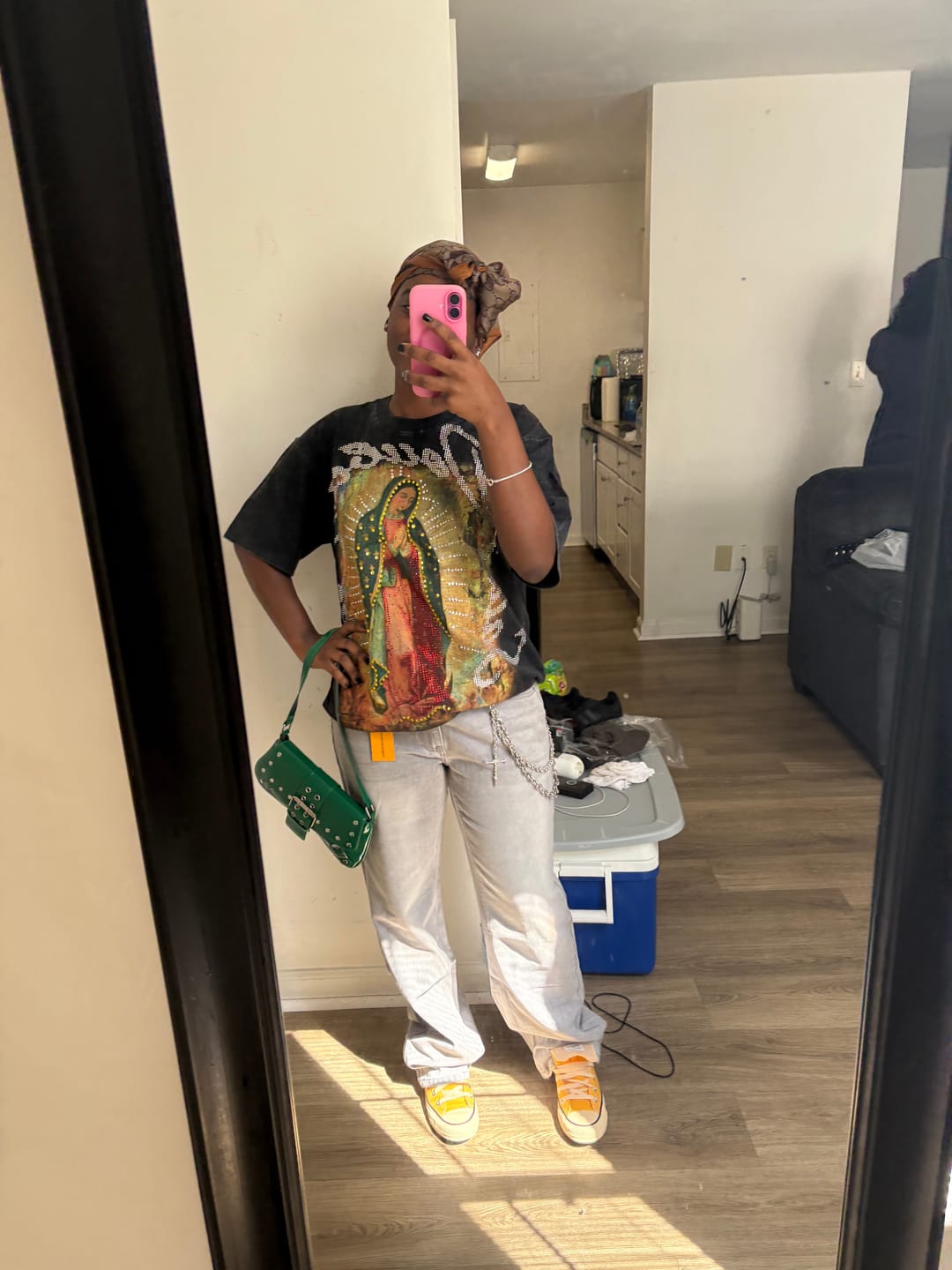 Customer photo review of Vintage Iced-Out Virgin Tee-356T