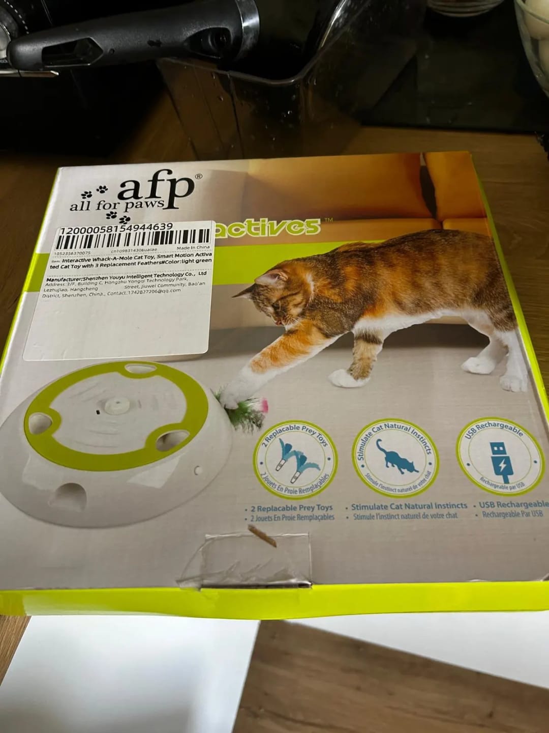 Customer photo review of Rechargeable Feather Cat Toy for Hands Free Play