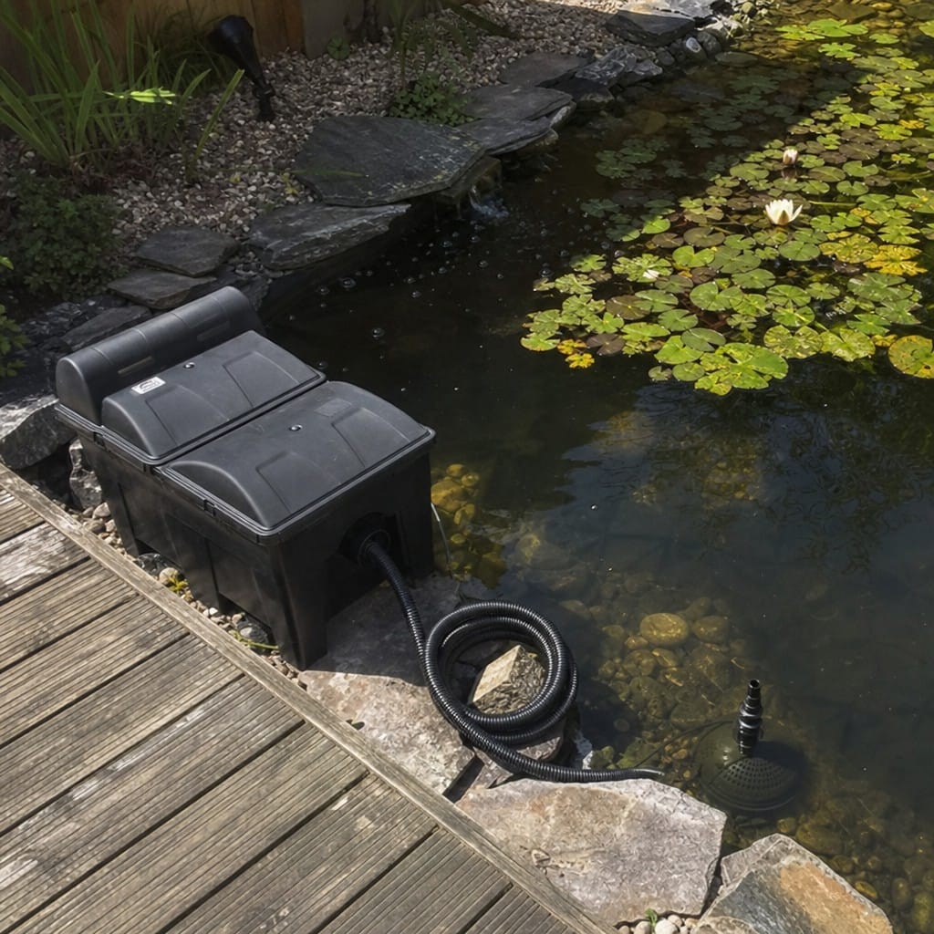 Customer photo review of Complete Pond Filter UV Set 15000L UK | UVC + Mechanical + Biological | All-in-One